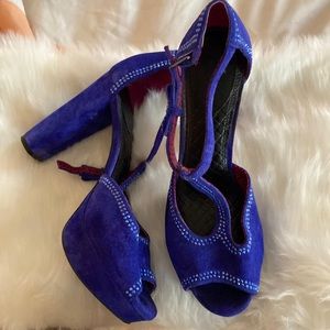 Gianni Bini Blue Suede Heel